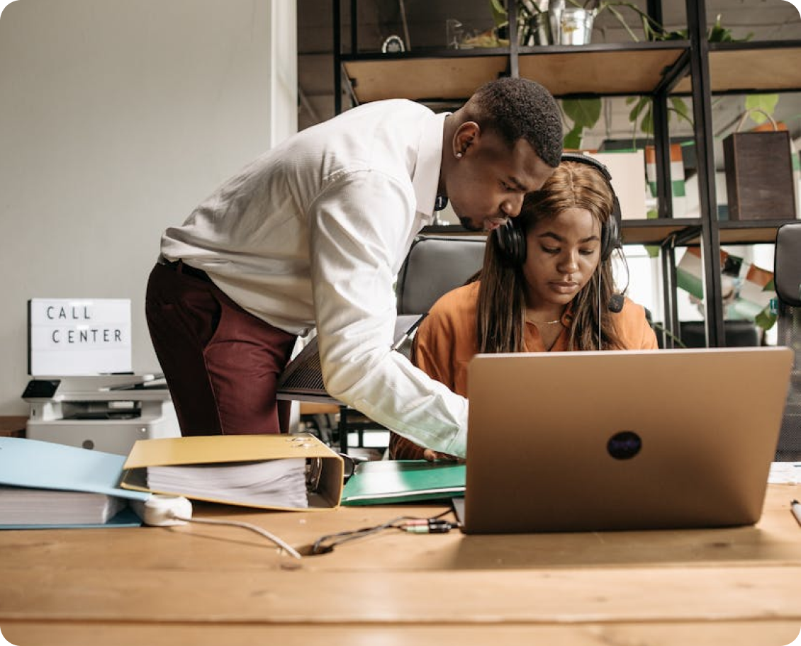 Team collaboration in modern office